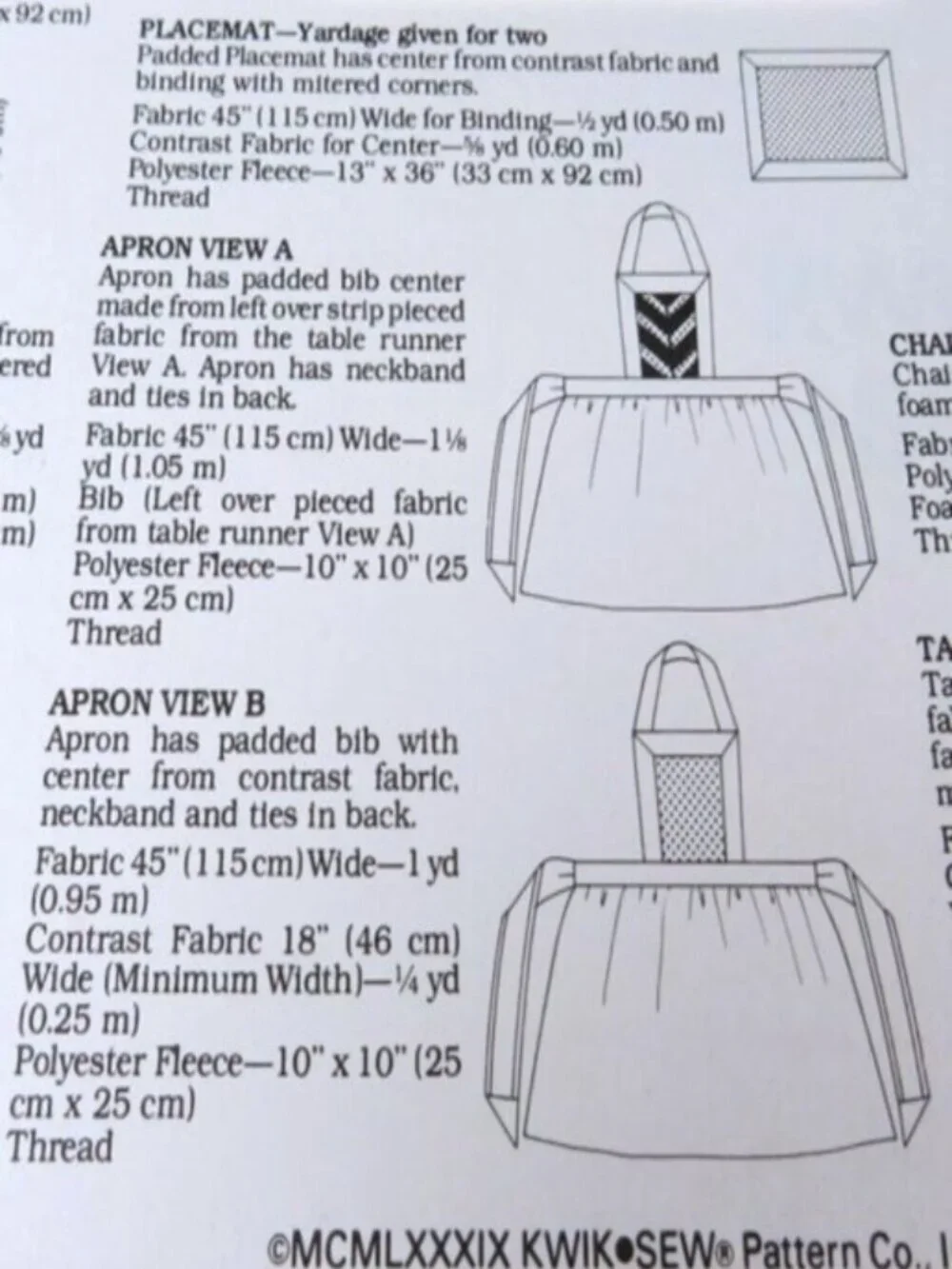Vintage Kwik Sew 1946  Kitchen & Dining Room Accessories Master Pattern Sewing